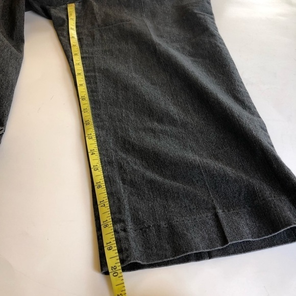 Sandro Sportswear Charcoal Gray High Rise Flare Wide Leg Capris Denim Pants Sz10 - Picture 9 of 12
